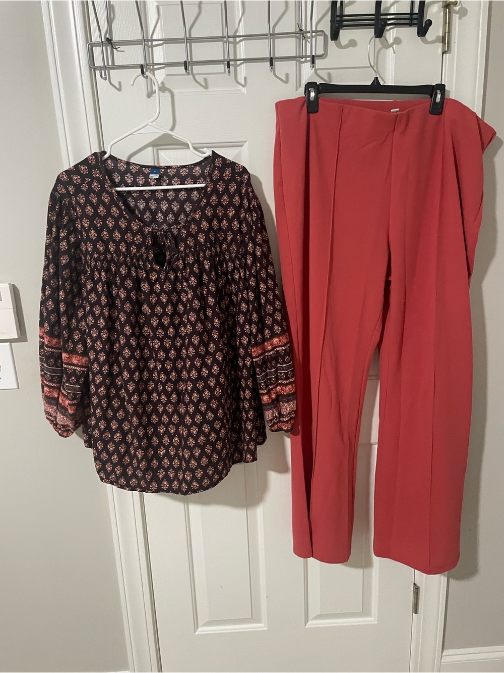 Women's Straight-Leg Pants in Coral Red lularoe old navy top 3x set